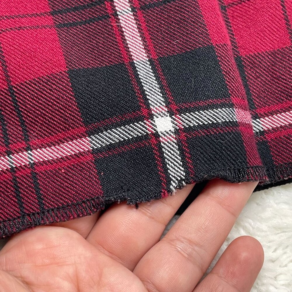 Tripp NYC Women's Red Black Plaid Pleated Mini Skirt Size Large - Picture 9 of 12